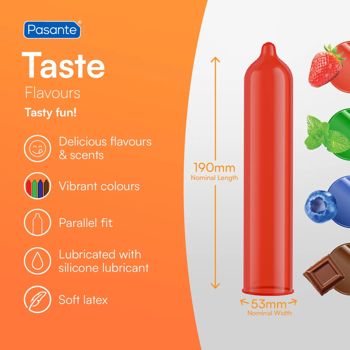 Pasante Taste flavoured condoms 144 Box - Image 3